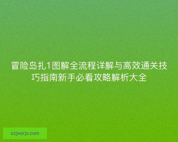 冒险岛扎1图解全流程详解与高效通关技巧指南新手必看攻略解析大全